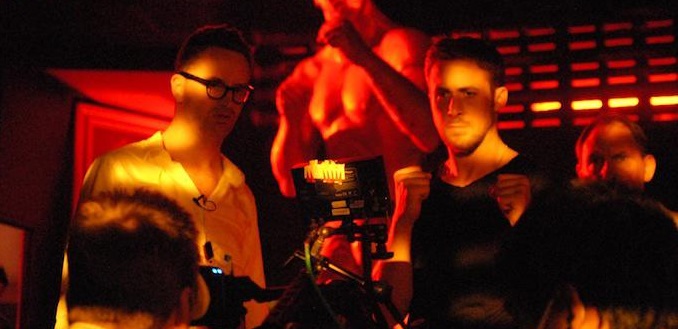 A blossoming bromance. Nicolas Winding Refn and Ryan Gosling during filming of 'Only God Forgives'.